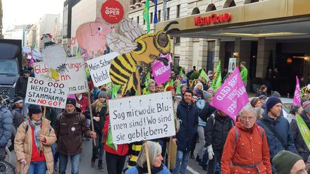 Teilnehmer der „Wir haben es satt“-Demo in Berlin.