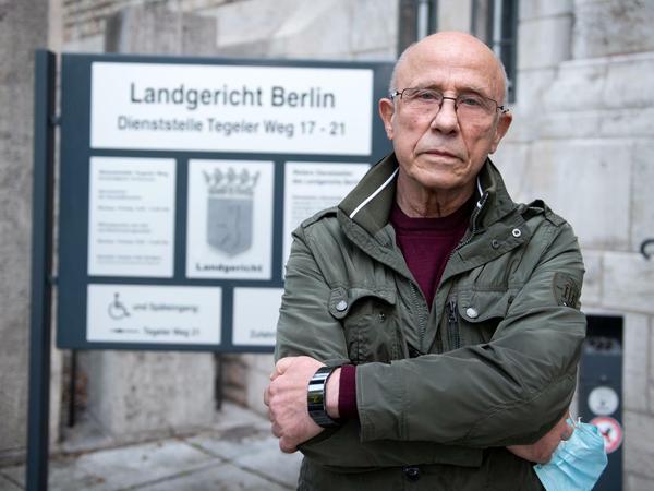  Der Berliner Gastwirt Norbert Finke nach der Urteilsverkündung vor dem Landgericht Berlin. 