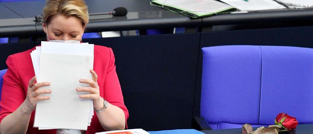 Franziska Giffey tritt von der Bundesbühne ab. 