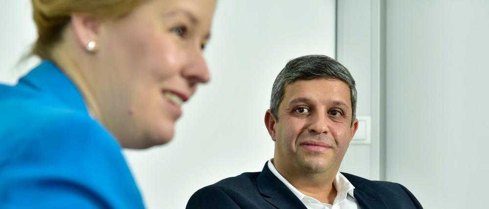 Franziska Giffey und Raed Saleh, die beiden Vorsitzenden der Berliner SPD.