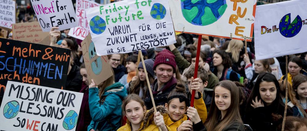 Klimastreik und Demonrstration von Fridays for Future.