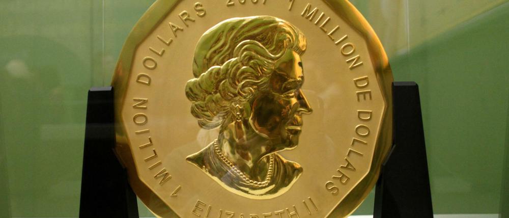 Die 100 Kilogramm schwere Goldmünze «Big Maple Leaf» hier noch im Bode-Museum in Berlin. 