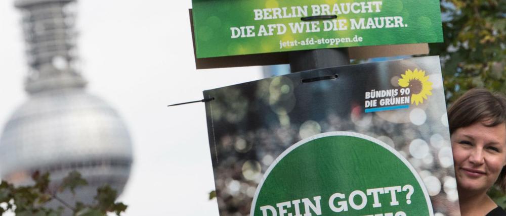 Wahlplakat der Grünen in Berlin.