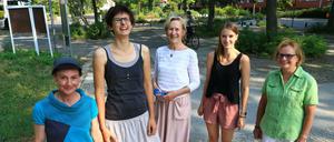 Die Vinetaplatz-Aktivistinnen: Dunja Berndt, Antonia Fleckenstein, Cecilia Stickler, Anna Bollow und Barbara Langer (v.l.)