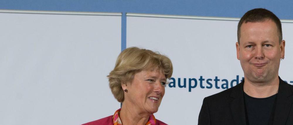 Kulturstaatsministerin Monika Grütters (CDU) und Berlins Kultursenator Klaus Lederer (Linke). 