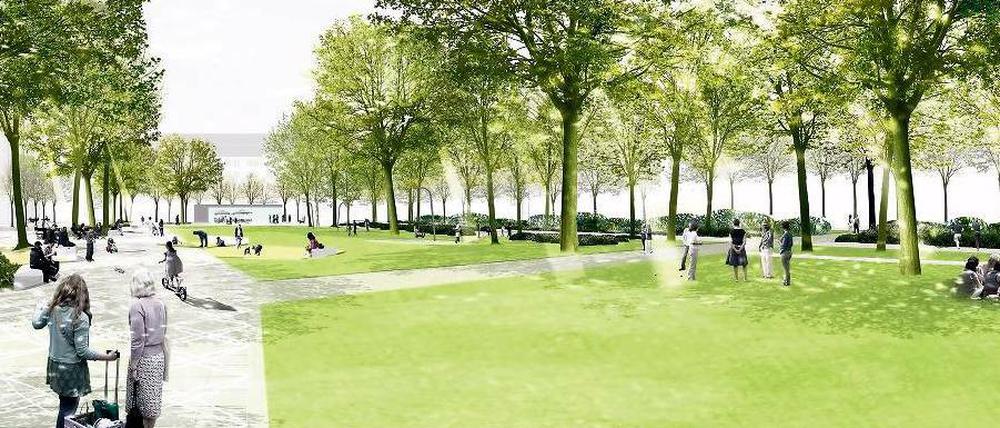 So stellt sich das Landschaftsarchitekturbüro Rehwaldt die Zukunft des Olivaer Platzes vor.