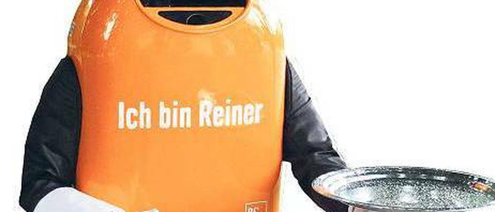 Reiner, der neue Roboter der BSR, soll Berliner Bürger zur Sauberkeit animieren. 
