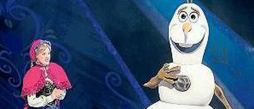Kalter Kram. Schneemann Olaf und seine Disney-Freunde singen im Velodrom. 
