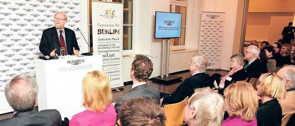 Beim Neujahrsempfang der Berliner Bürgerstiftung und des Tagesspiegel-Wirtschaftsclubs trat als Gastredner der ehemalige Bundestagspräsident Wolfgang Thierse auf. 