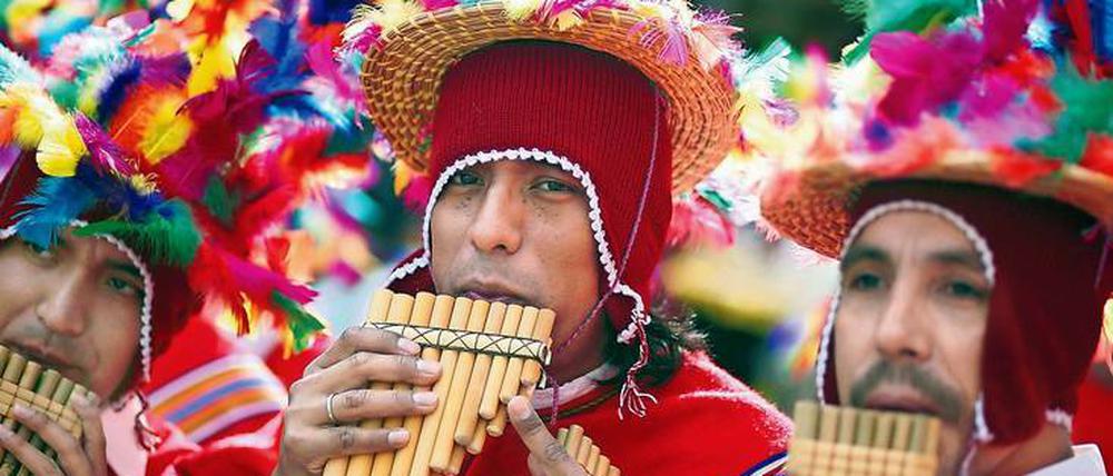Kostümiert. So manchem Teilnehmer des Karnevals der Kulturen dürfte nicht nur die Musik einheizen. 