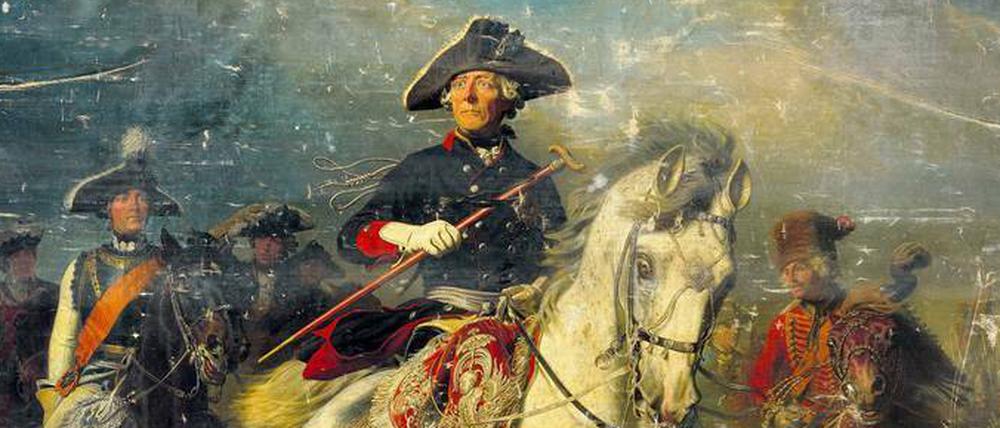 Das Bild des Schlachtenmalers Wilhelm Camphausen zeigt Friedrich den Großen auf dem Schlachtfeld von Leuthen.