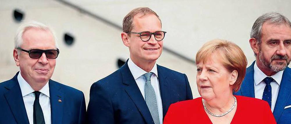 Schön harmonisch: Angela Merkel und Michael Müller.