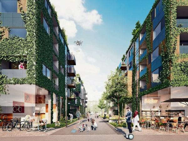 Wohnvision. Das neue Quartier soll klimaneutral werden, inklusive Solarenergie und elektrische Verkehrsmittel.