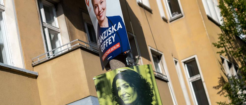 Bei der Berlin-Wahl treten unter anderem Franziska Giffey (SPD) und Bettina Jarasch (Grünen) als Spitzenkandidatinnen an.