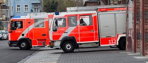 Löschfahrzeuge der Berliner Feuerwehr. 