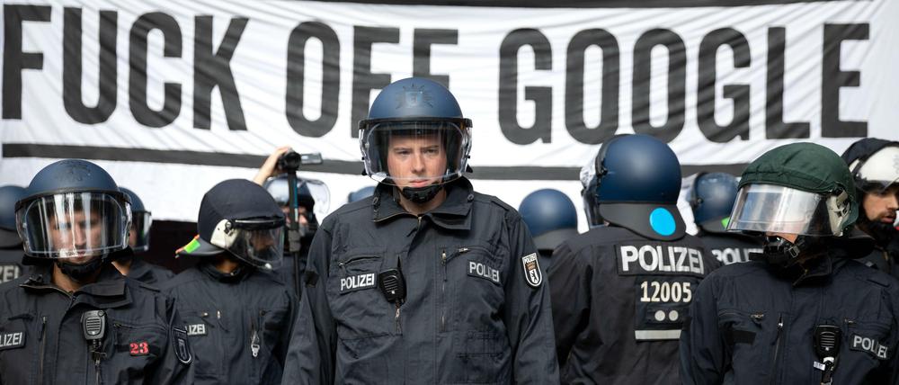 Gegen die Ansiedlung von Google wurde heftig protestiert in Kreuzberg.
