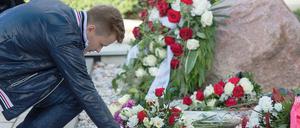 Trauer um Jonny K. Nach seinem Tod wurden viele Blumen zu seinem Gedenken niedergelegt.