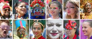Geschminkte Gesichter beim Karneval der Kulturen