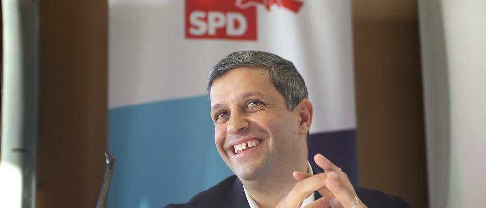 Raed Saleh (SPD), Fraktionsvorsitzender der Berliner SPD-Fraktion, bei der Klausurtagung in Rostock