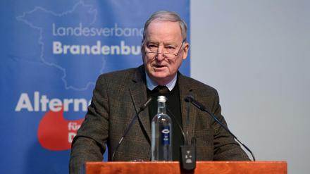 Brandenburgs AfD-Chef Alexander Gauland am Sonnabend in Rangsdorf.