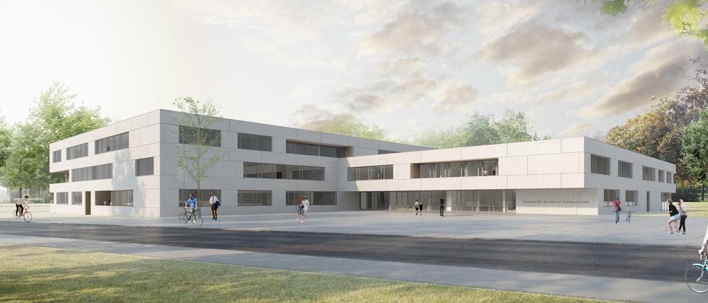So soll das Leonardo-da-Vinci-Gymnasium aussehen, wenn 2020 die Schüler einziehen.