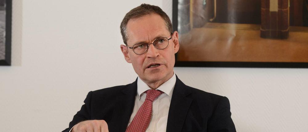 Michael Müller, (SPD) MdA, Regierender Bürgermeister von Berlin beim Tagesspiegel-Interview im Abgeordnetenhaus Berlin