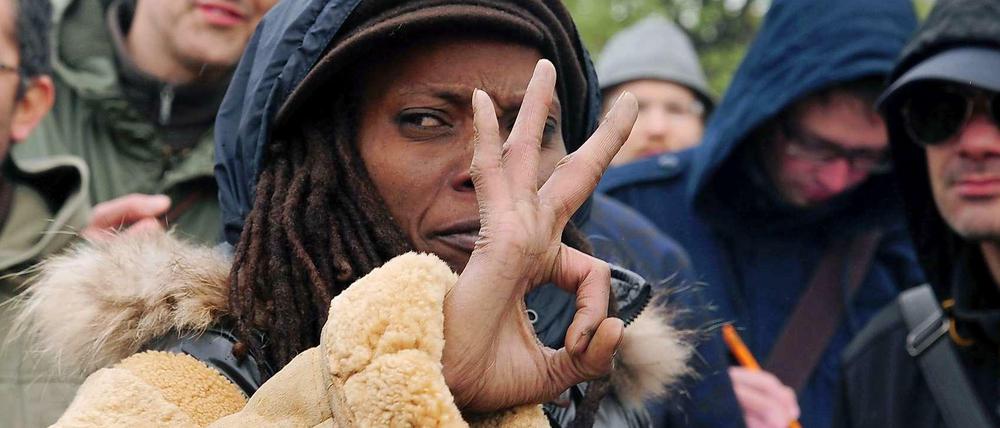 Mimi, das Gesicht der Flüchtlingsproteste in Berlin. Immer in der ersten Reihe.