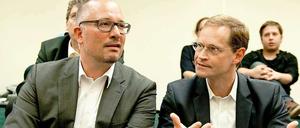 Die Kontrahenten im Rennen um den SPD-Parteivorsitz: Jan Stöß (l.) und Michael Müller (r.).
