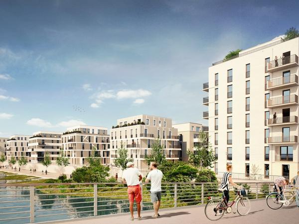 So soll es an der Havel in Spandau bald aussehen: "Waterkant Berlin" mit 2500 Wohnungen. 