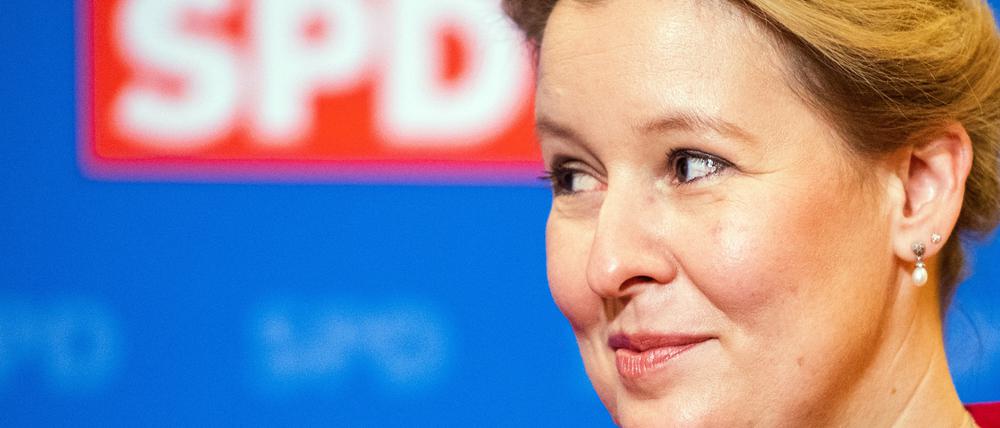 Franziska Giffey ist neue Landesvorsitzende der Berliner SPD. Sie will die Partei in die Abgeordnetenhauswahl führen.