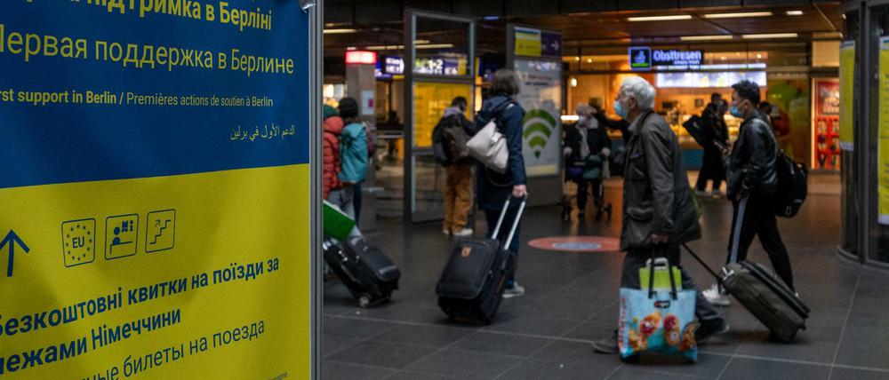 Der Berliner Hauptbahnhof ist ein zentraler Ankunftspunkt für Flüchtlinge aus der Ukraine.