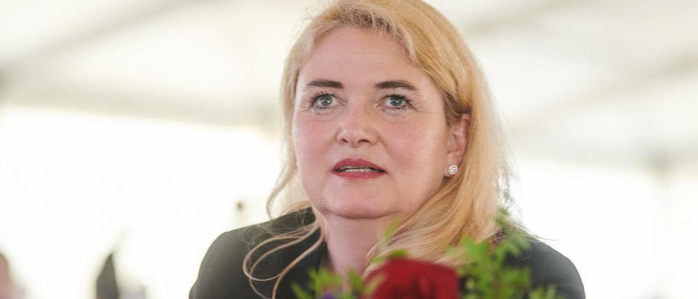 Kristin Brinker, Landesvorsitzende der AfD Berlin, wurde als Spitzenkandidatin ihrer Kandidatin für die Abgeordnetenhauswahl gewählt.