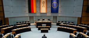 Blick in den Plenarsaal des Berliner Abgeordnetenhauses.