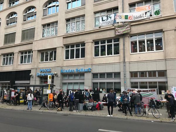 Protest in der Potsdamer Straße. Am Mittwoch demonstrierten Potse-Unterstützer gegen das Räumungsurteil