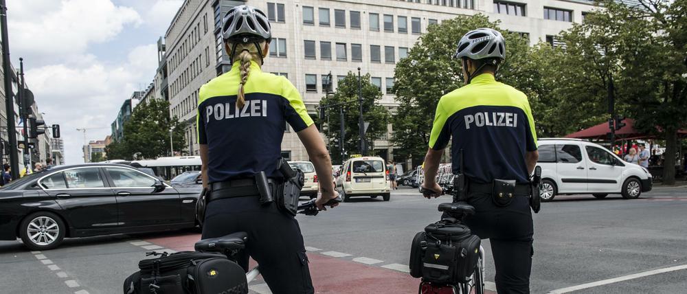 Die Fahrradstaffel der Berliner Polizei.