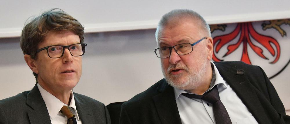 Allen Umfragen zum Trotz: Engelbert Lütke Daldrup und Rainer Bretschneider glauben fest an die BER-Eröffnung für Oktober 2020.
