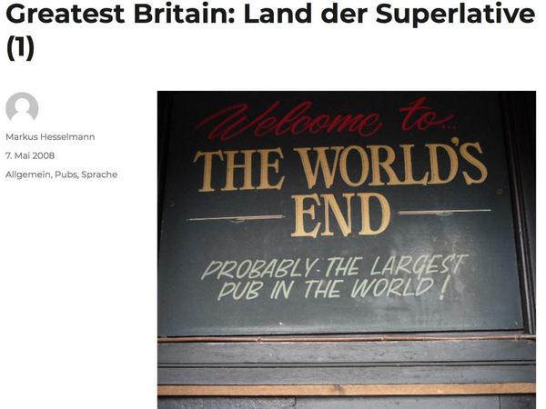 Screenshot mit Autorenbild aus dem Blog "London Blogging. Ein Berliner auf der Insel", den Korrespondent Markus Hesselmann in seiner Zeit in Großbritannien schrieb.