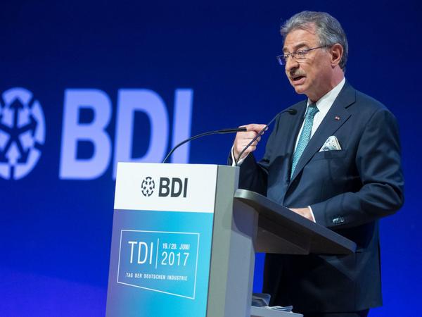 Der Bundesverband der Deutschen Industrie (BDI) darf seinen traditionellen Tag der Industrie als Präsenzveranstaltung begehen. Das Foto stammt von 2017 und zeigt den damaligen BDI-Präsidenten Dieter Kempf. 