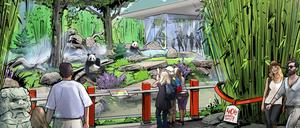 Ein Resort für Pandas. Im Sommer 2017 sollen die chinesischen Gäste einziehen.