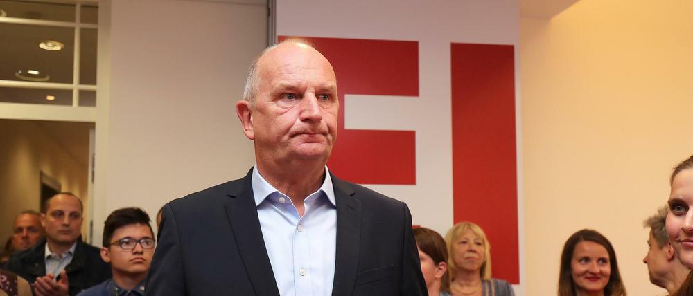 Wie tief wird die SPD bei der Landtagswahl sinken? Ministerpräsident Dietmar Woidke auf einer Wahl-"Party" am Sonntagabend.