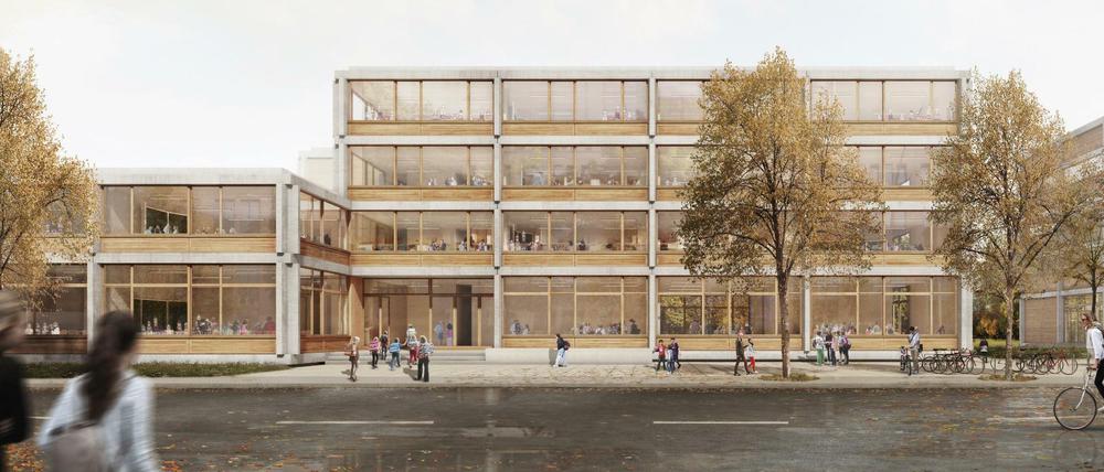 Das Architektenbüro bfm (Piero Bruno) lieferte den Siergentwurf für eine 4-zügige modulare Grundschule und Sporthalle.