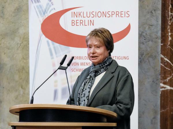 Christa Zwilling bei der Verleihung des Inklusionspreises.