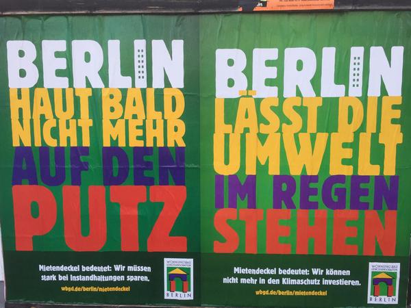 Plakate der Wohnungsbaugenossenschaften in Berlin.