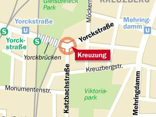 Die Kreuzung Yorckstraße/Katzbachstraße. 