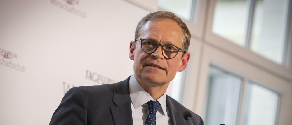 Berlins Regierender Bürgermeister Michael Müller (SPD) spricht beim Tagesspiegel Wirtschaftsclub am 9. Mai 2019. 