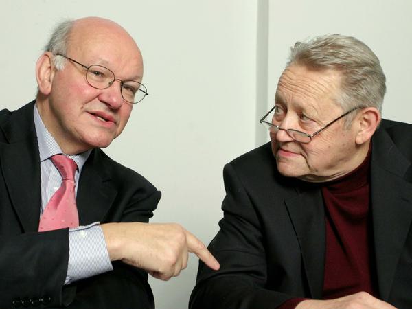 Walter Momper (l.) und Günter Schabowski im Tagesspiegel-Interview aus dem Jahr 2004. 