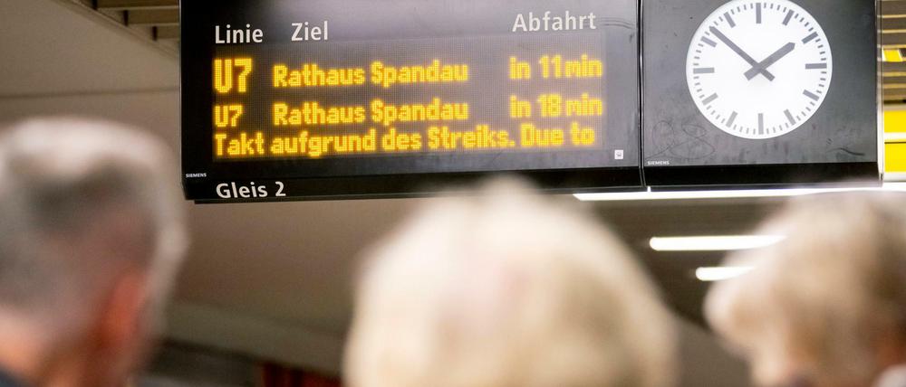 Am 15. Februar 2019 streikten die Mitarbeiter der BVG: Anschließend kam es noch über Stunden für Verspätungen.