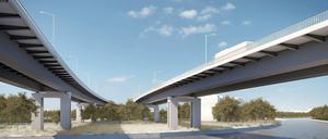 So stellen sich die Planer die neuen Charlottenburger Brücken der Stadtautobahn A 100 vor.