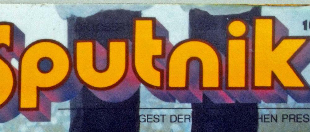 Eine Reproduktion der sowjetischen Zeitung "Sputnik"