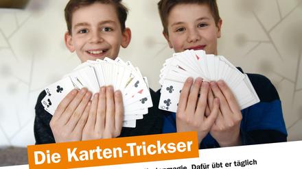 Theo Ziegenhagen, 12, erklärt hier wie er mit Karten trickst.